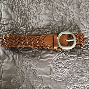 Brown Leather Braided Belt